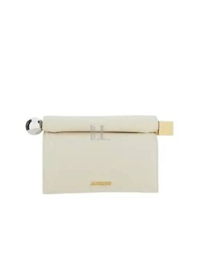 Round Square Logo Clutch Bag Ivory - JACQUEMUS - BALAAN 2