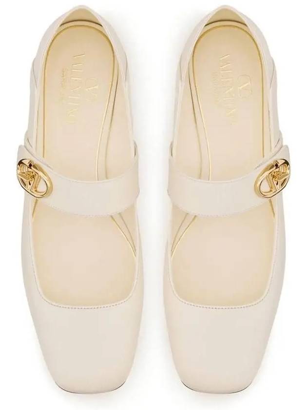 V Logo Rocker Mary Jane Ballerina White - VALENTINO - BALAAN 2