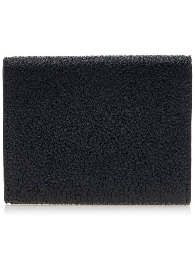 Logo Leather Tri-fold Half Wallet Black - MIU MIU - BALAAN 4