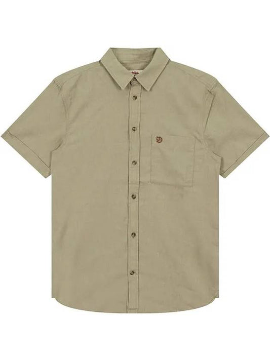 Men's Short Sleeve Linen Shirt Ovik Travel 87039 195 - FJALL RAVEN - BALAAN 2