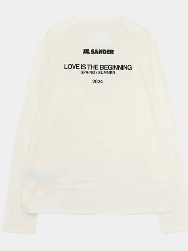 Logo Print Long Sleeve T Shirt White - JIL SANDER - BALAAN 4