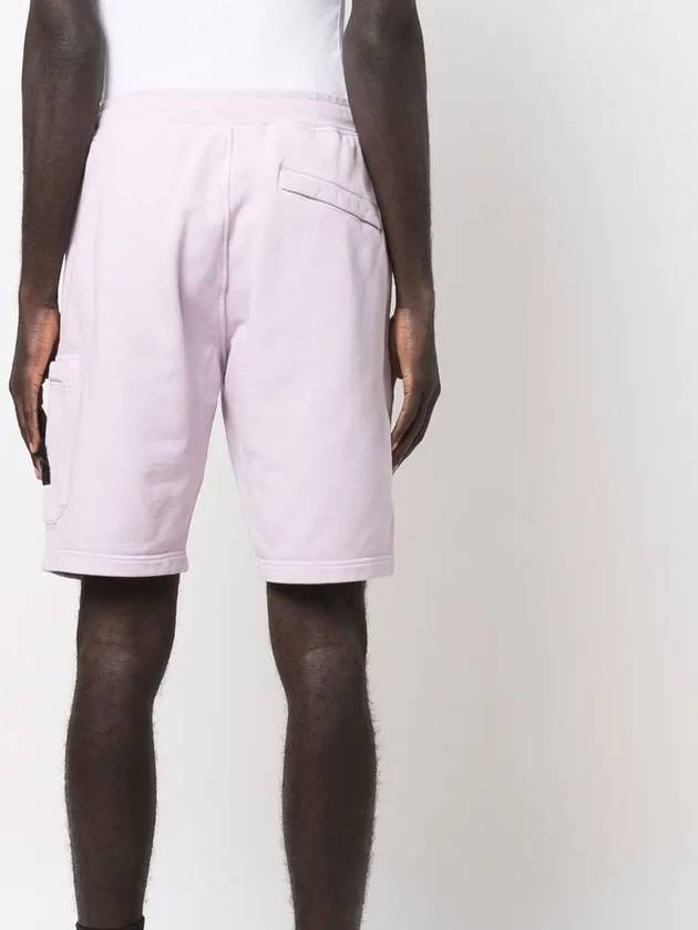 Waffen Patch  Fleece Bermuda Shorts Lavender - STONE ISLAND - BALAAN 5