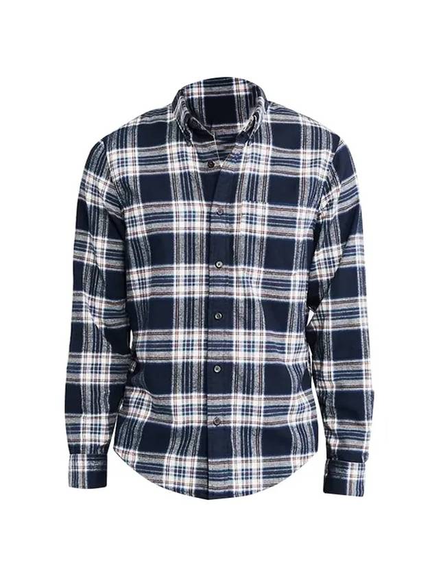 Women's Classic Western Check Shirt Blue - SAINT LAURENT - BALAAN 1