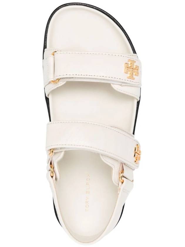 Kira Sports Logo Leather Sandals New Ivory - TORY BURCH - BALAAN 5