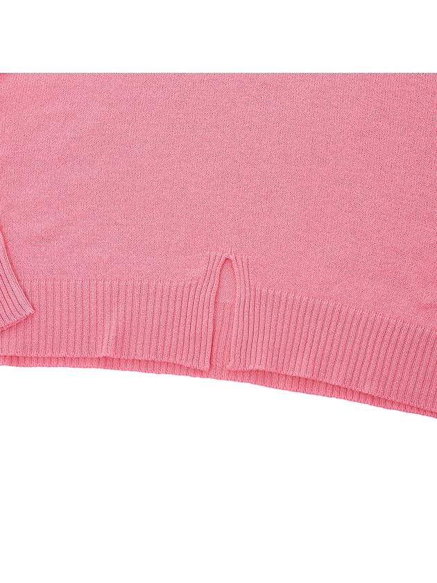 Intarsia Logo Wool Knit Top Pink - MIU MIU - BALAAN 8