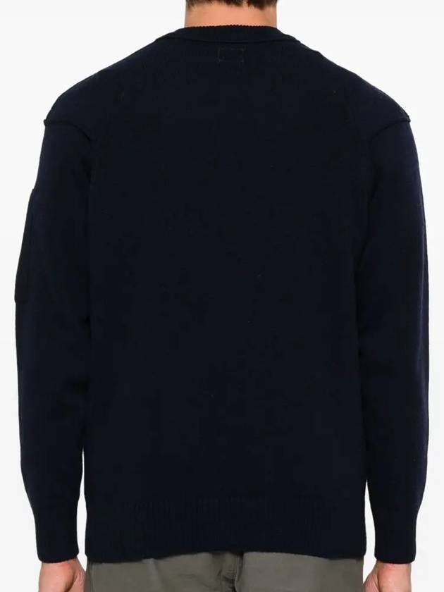 Lambswool GRS Crew Neck Knit Top Navy - CP COMPANY - BALAAN 5