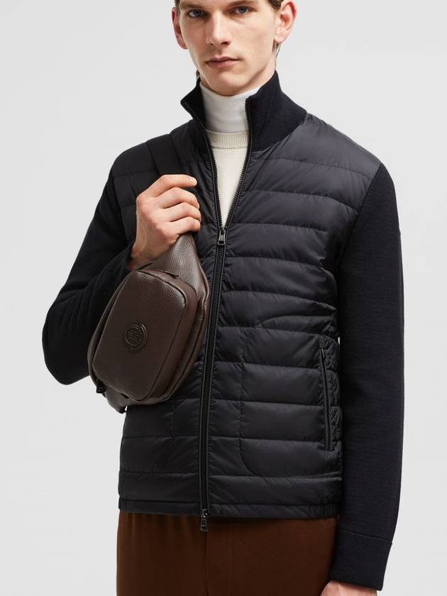 Padded wool cardigan black - MONCLER - BALAAN 4