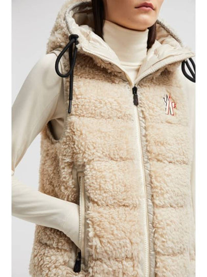 Grenoble Padded Teddy Zip-Up Vest Beige - MONCLER - BALAAN 2