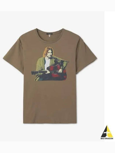 Kurt Concert Boy Print Short Sleeve T Shirt Olive WK001089TT - R13 - BALAAN 1