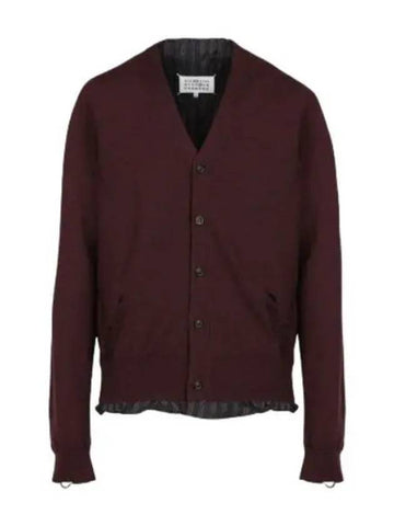 distressed cardigan bordeaux - MAISON MARGIELA - BALAAN 1