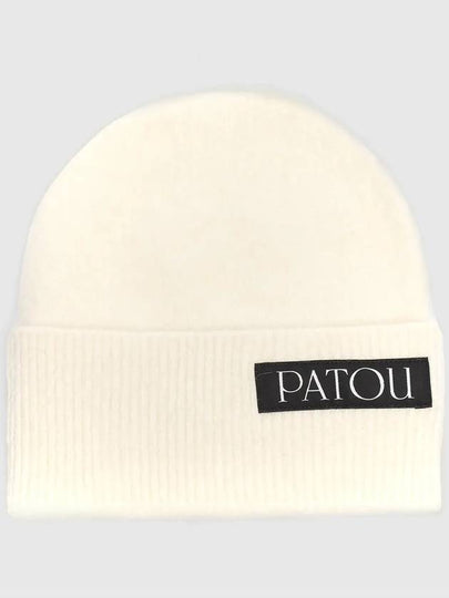 Logo Patch Alpaca Beanie White - PATOU - BALAAN 2