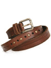 Antique Buckle Stud Leather Belt Brown - DOLCE&GABBANA - BALAAN 4