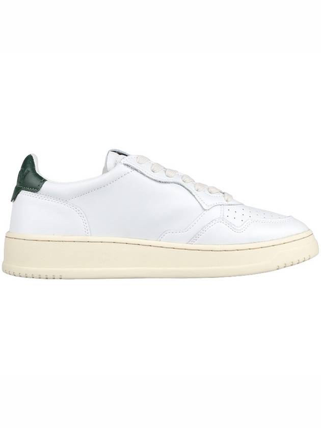 Men's Medalist Leather Low Top Sneakers White Green - AUTRY - BALAAN 5