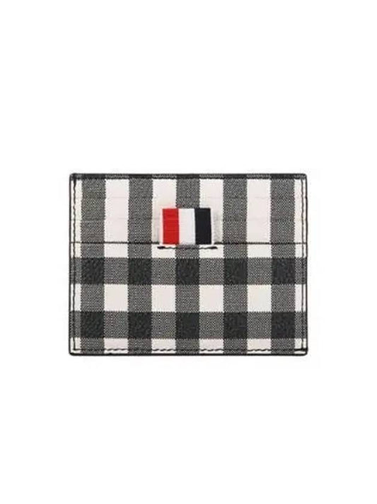 Gingham Printed Caviar Card Wallet - THOM BROWNE - BALAAN 2