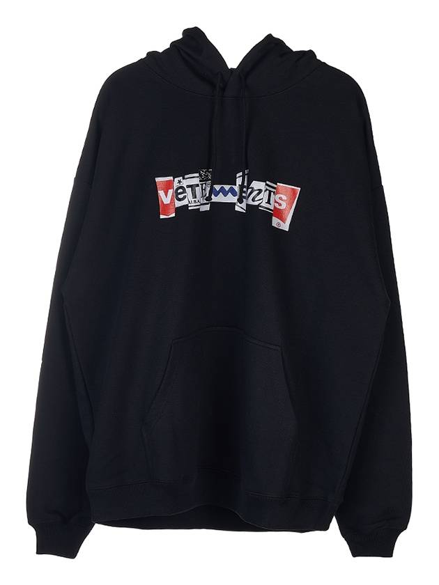 Mixed Logo Hoodie Black - VETEMENTS - BALAAN 11