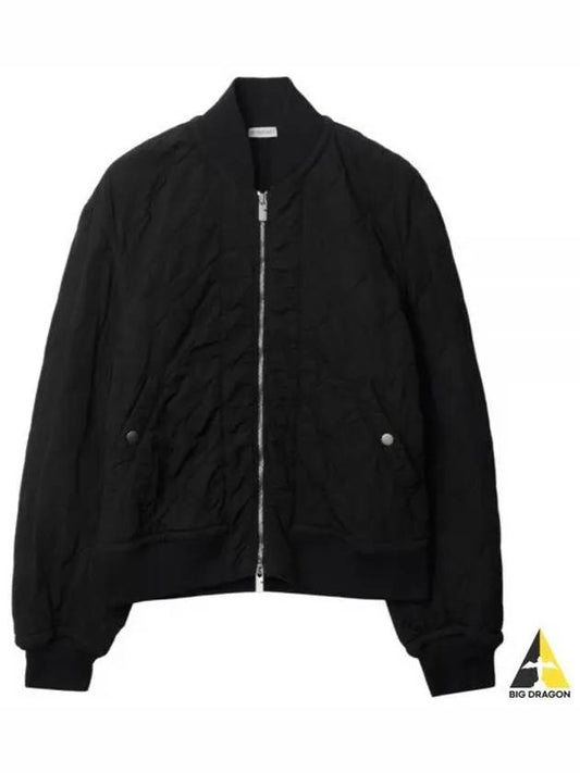 Stand-Up Collar Quilted Bomber Jacket Black - BURBERRY - BALAAN 2