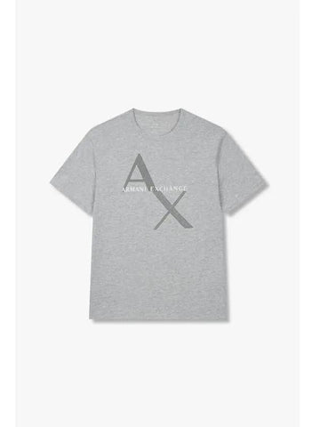 Men s Mesh Logo Graphic T Shirt Melange Gray - ARMANI EXCHANGE - BALAAN 1