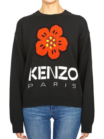 Boke Flower Cotton Sweatshirt Black - KENZO - BALAAN 2