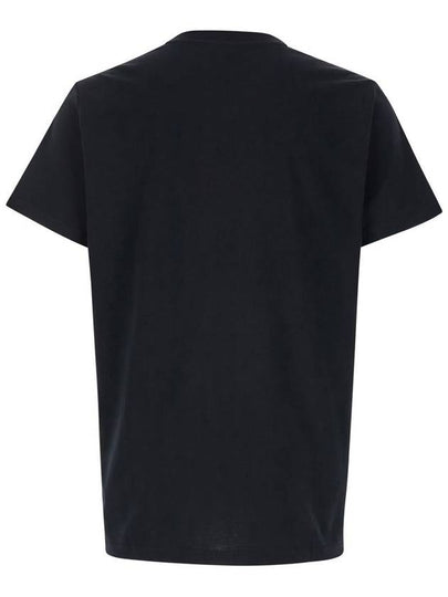 Black Crewneck T-Shirt With Logo Detail On The Front In Cotton Man - BALMAIN - BALAAN 2