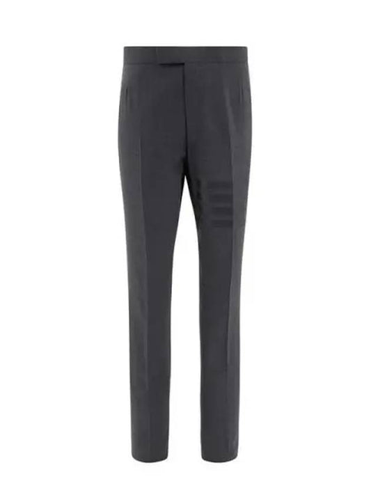 Diagonal Plain Weave Classic Wool Slacks Grey - THOM BROWNE - BALAAN 2