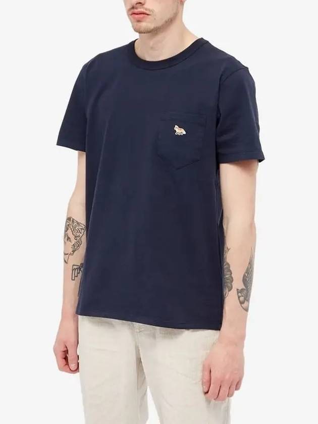 Baby Fox Patch Pocket Short Sleeve T-Shirt Navy - MAISON KITSUNE - BALAAN 4