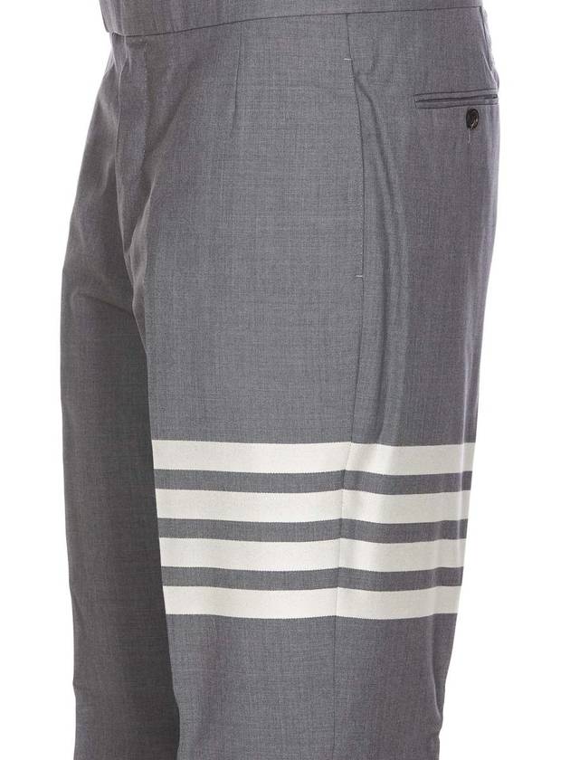 Diagonal Plain Weave Classic Wool Slacks Medium Grey - THOM BROWNE - BALAAN 4