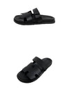 Hermes Chypre H Logo Calfskin Sandals Black - HERMES - BALAAN 5