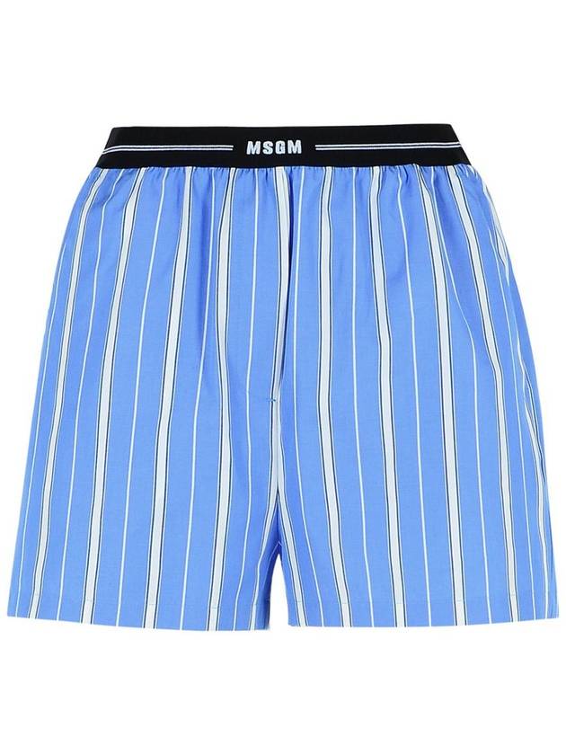 Msgm Blue Cotton Shorts - MSGM - BALAAN 1