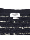 Donegal Cable Classic Wool Cardigan Navy - THOM BROWNE - BALAAN 11