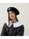 Logo Wool Beret Black Women s - GANNI - BALAAN 6