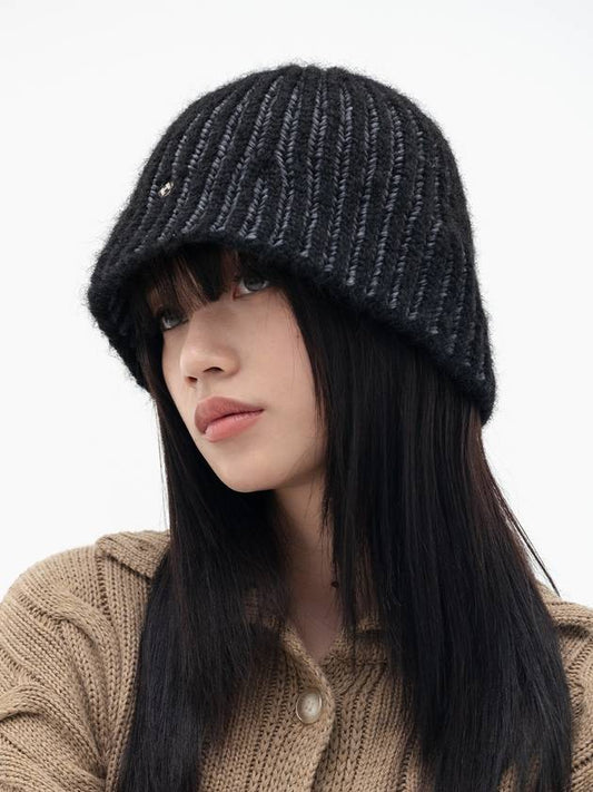 Wool Badge Knit Bucket Hat Black - HIGH SCHOOL DISCO - BALAAN 2