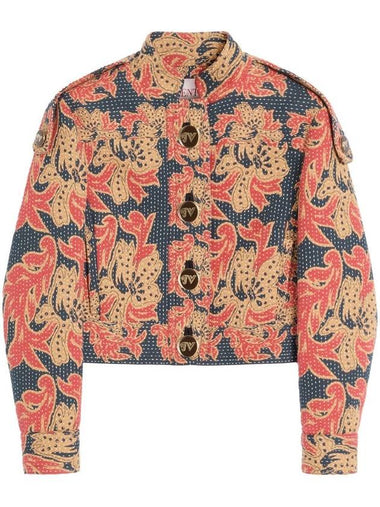 Valentino Garavani `Apres L`Hiver Quilted Floral Jacquard` Caban - VALENTINO - BALAAN 1