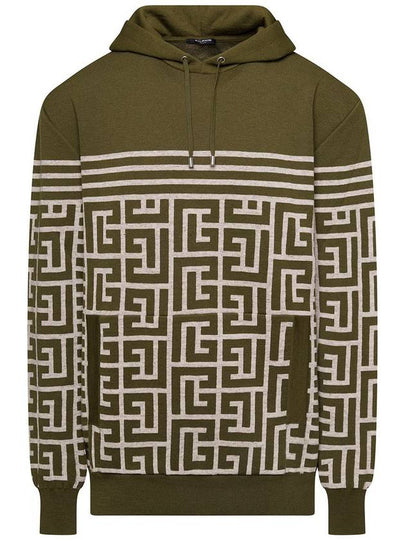 Monogram Stripe Wool Hoodie AH1JR070KD54 - BALMAIN - BALAAN 2