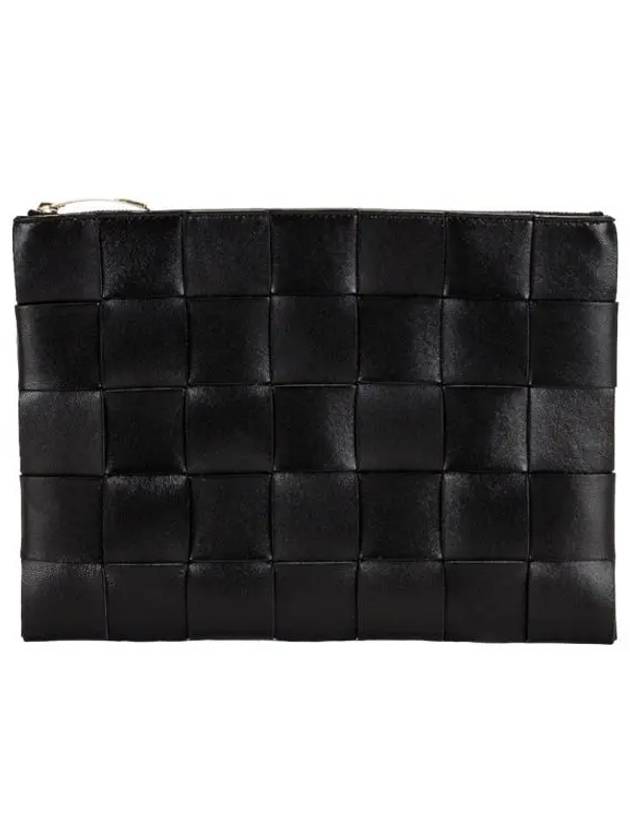 Cassette Intrecciato Medium Clutch Bag Black - BOTTEGA VENETA - BALAAN 2