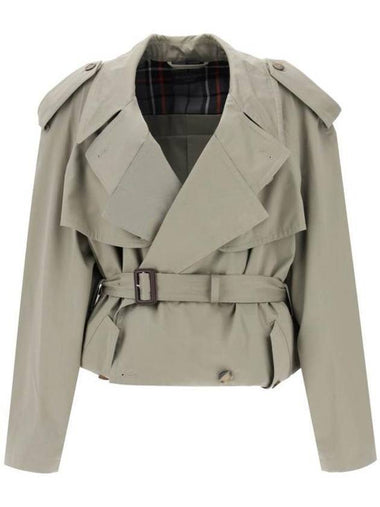 Fold Cotton Twill Short Trench Coat Beige - BALENCIAGA - BALAAN 1