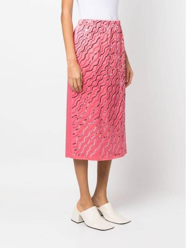 Crepe Satin A-Line Skirt Pink - MARNI - BALAAN 4