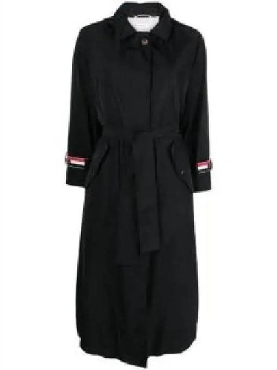 Poly Twill Car Single Coat Black - THOM BROWNE - BALAAN 2