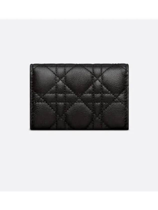 Caro XS Supple Cannage Calfskin Card Wallet Black - DIOR - BALAAN 5