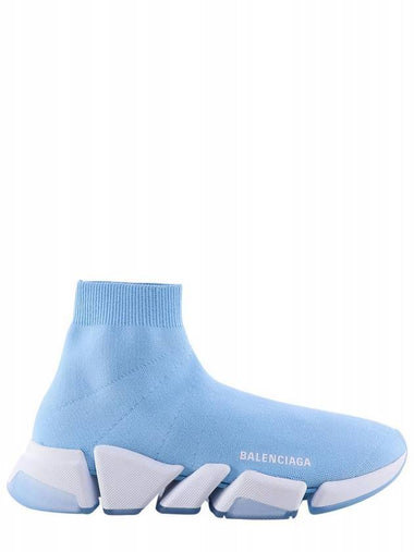 Speedrunner Knit High Top Sneakers Blue - BALENCIAGA - BALAAN 1