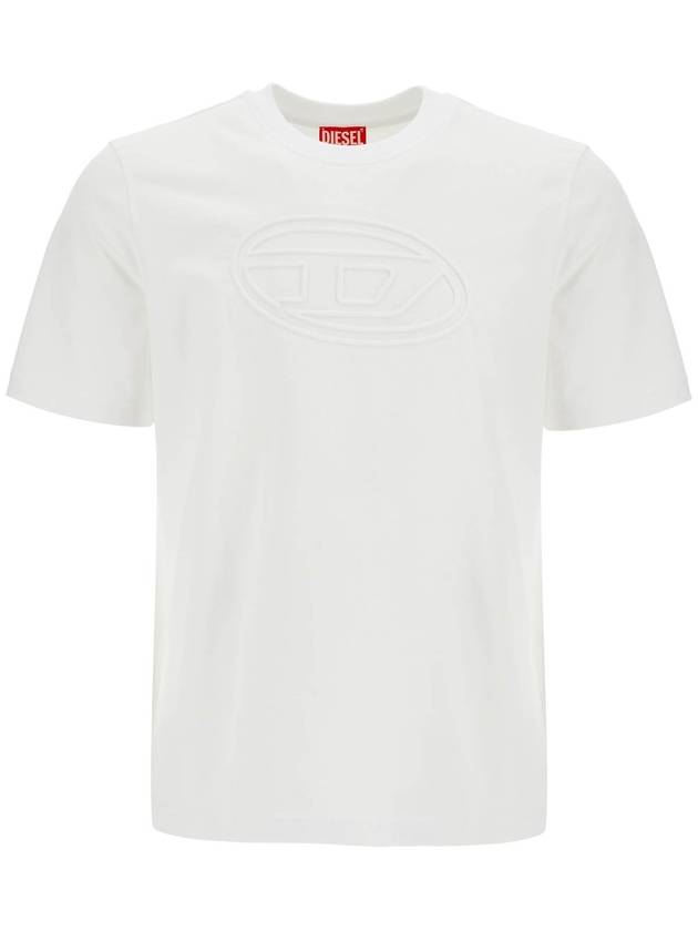 Embossed Oval D Short Sleeve T-Shirt White - DIESEL - BALAAN 2