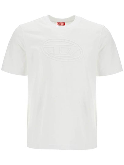 Embossed Oval D Short Sleeve T-Shirt White - DIESEL - BALAAN 2