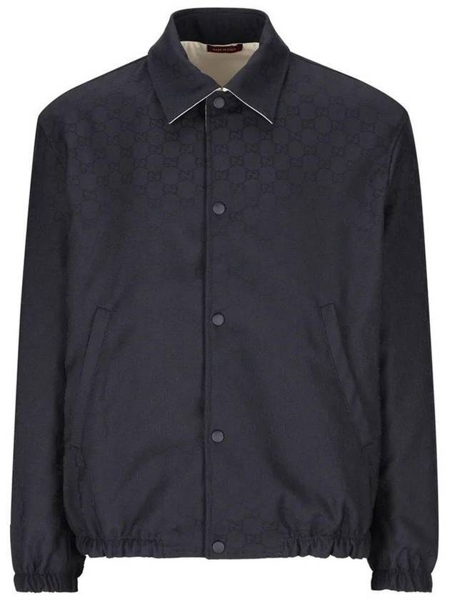 GG Jacquard Reversible Polyester Jacket Navy - GUCCI - BALAAN 1