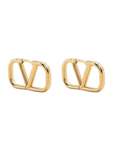 Women's V Logo Earrings Gold - VALENTINO - BALAAN 1