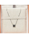 Mini Pop H Pendant Necklace Palladium Noir Silver - HERMES - BALAAN 3