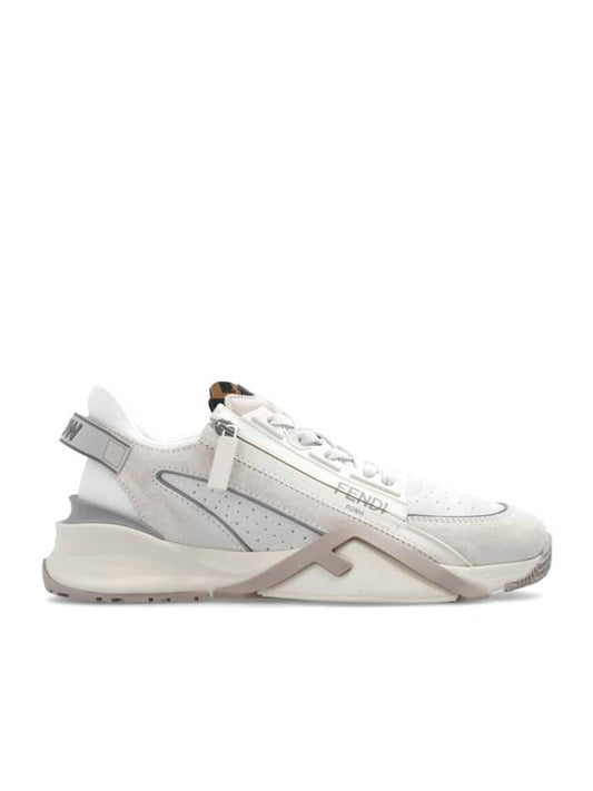 Flow Leather Low Top Sneakers White - FENDI - BALAAN 2