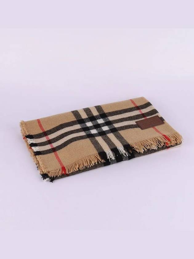 Logo patch check cashmere long muffler 80462121 - BURBERRY - BALAAN 2