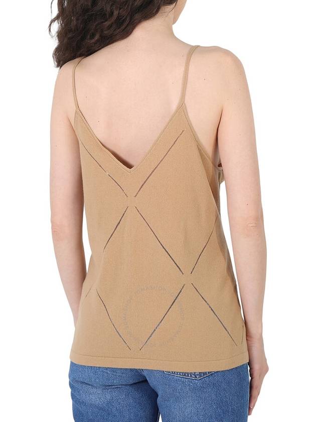 Women Sleeveless Burberry Ladies Camel Maeve Knitted Cami Tank Top Size Large - BURBERRY - BALAAN 4