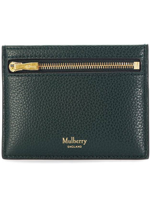 Classic Grained Leather Zipped Card Holder Green - MULBERRY - BALAAN 1