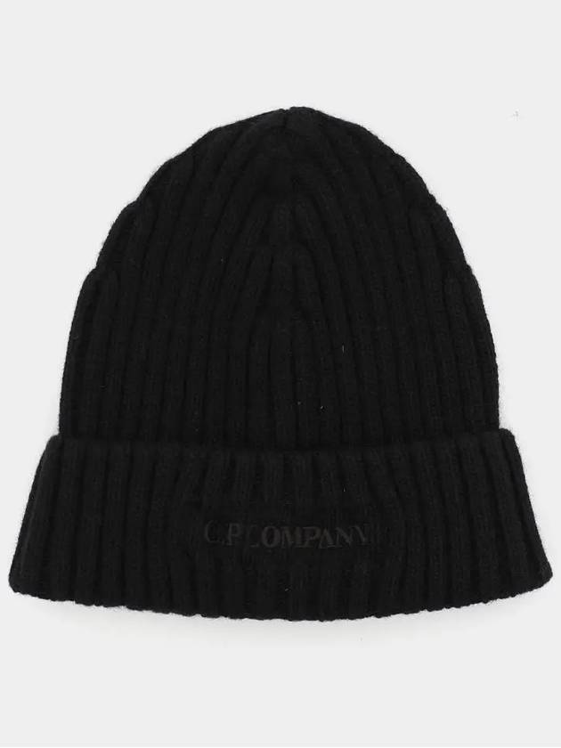 Embroidered Logo Beanie Black - CP COMPANY - BALAAN 4