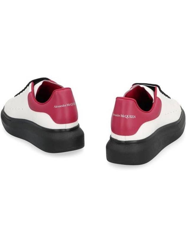 Oversized Leather Low Top Sneakers White Black Red - ALEXANDER MCQUEEN - BALAAN 5